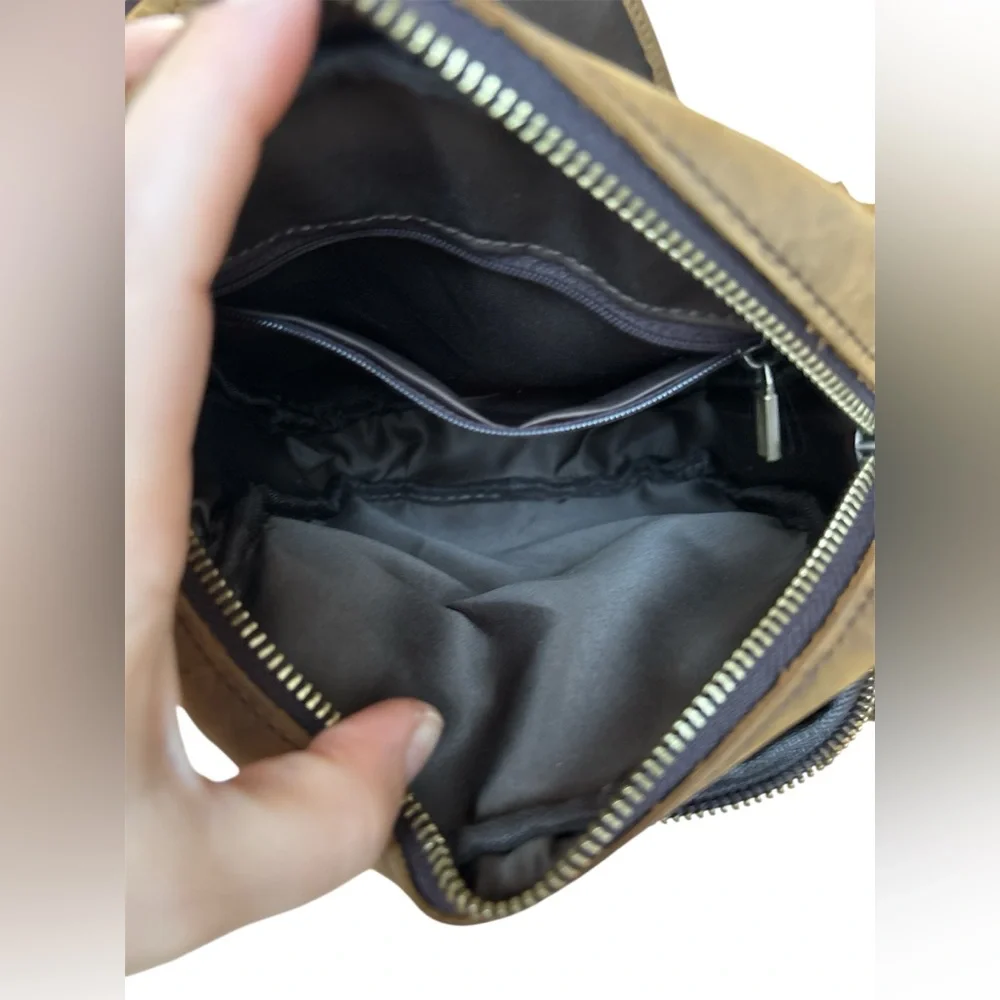 Genuine distressed Leather satchel Crossbody Adjustable Waist Pack
